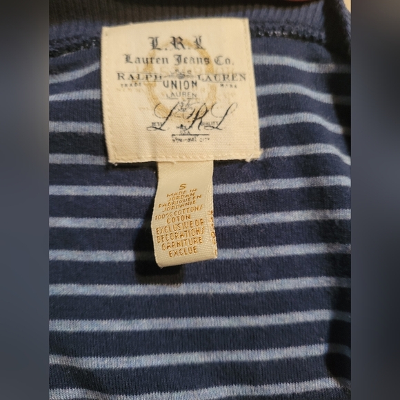 Ralph Lauren Navy And Lt Blue 1/4 Button Up Shirt Sz M - Picture 3 of 3